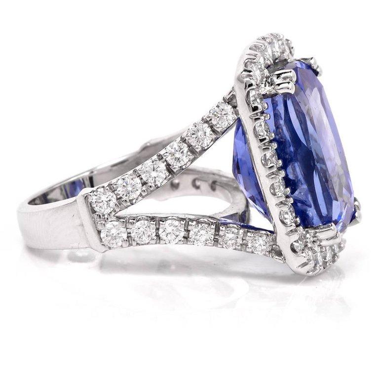 15.80 Carat Blue Sapphire Diamond Cocktail Ring 1