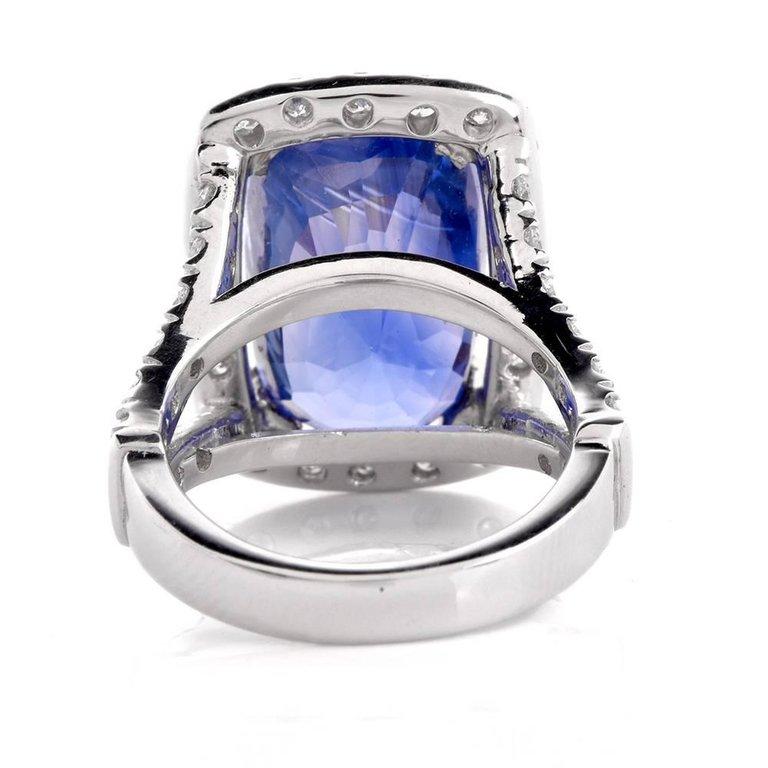 15.80 Carat Blue Sapphire Diamond Cocktail Ring 2