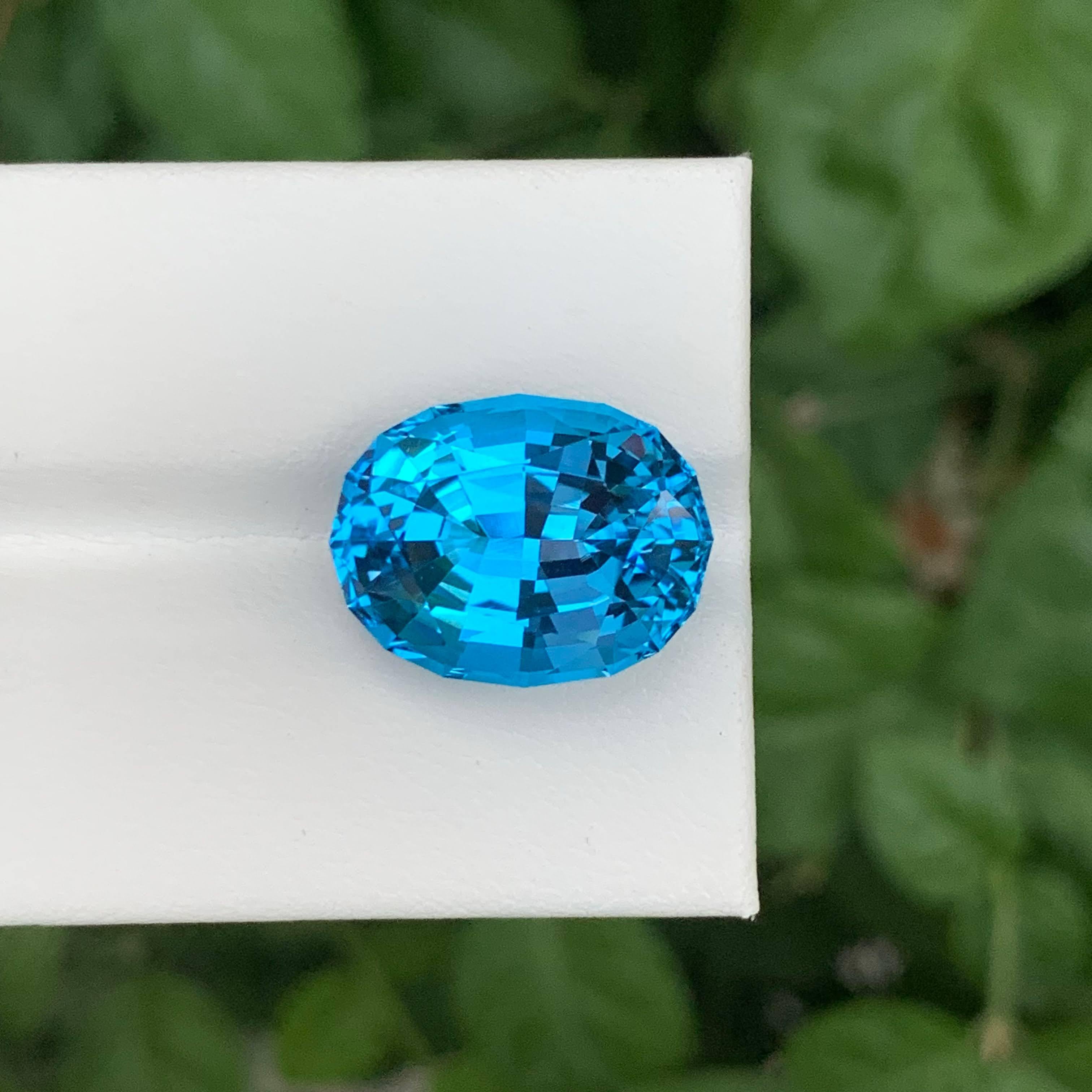 15,80 Karat Natürlicher loser elektrischer Blautopas im Ovalschliff Madagaskar's Edelstein im Angebot 5