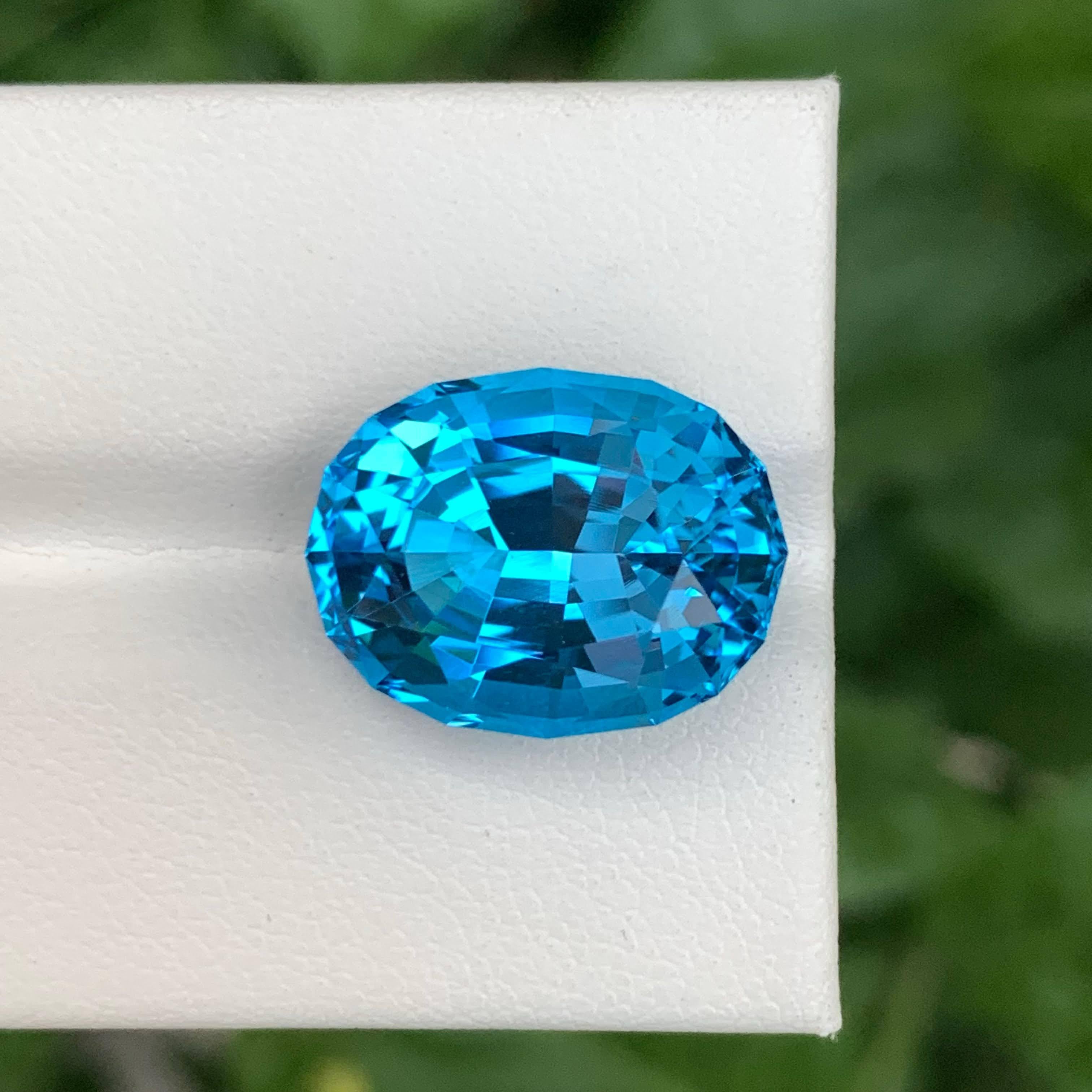 15,80 Karat Natürlicher loser elektrischer Blautopas im Ovalschliff Madagaskar's Edelstein im Angebot 6