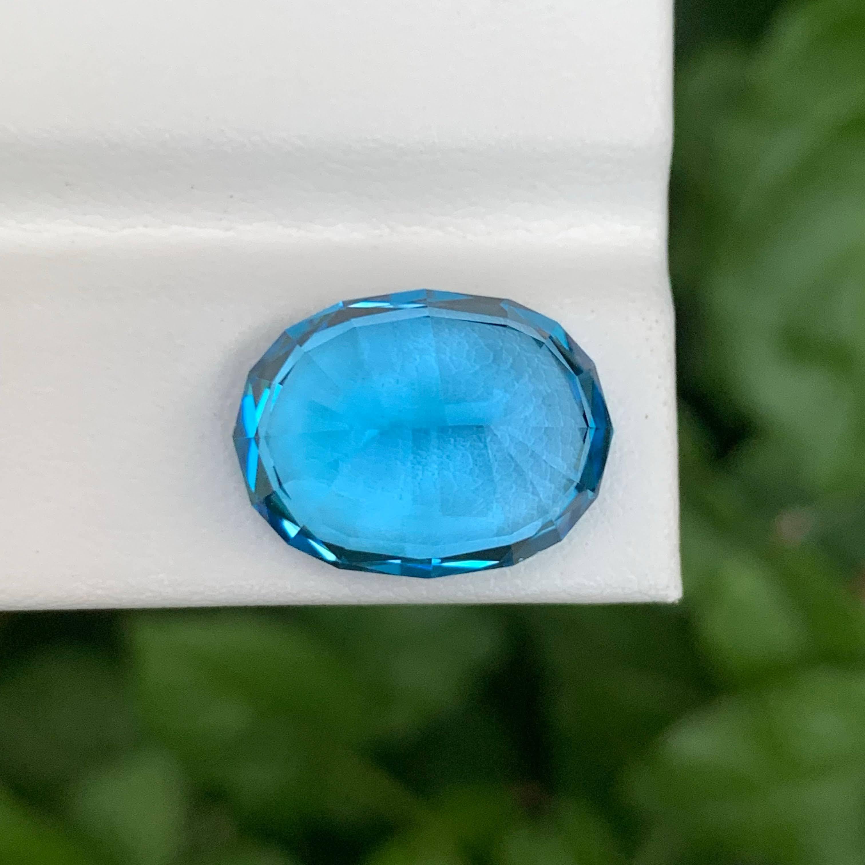 15,80 Karat Natürlicher loser elektrischer Blautopas im Ovalschliff Madagaskar's Edelstein im Angebot 2