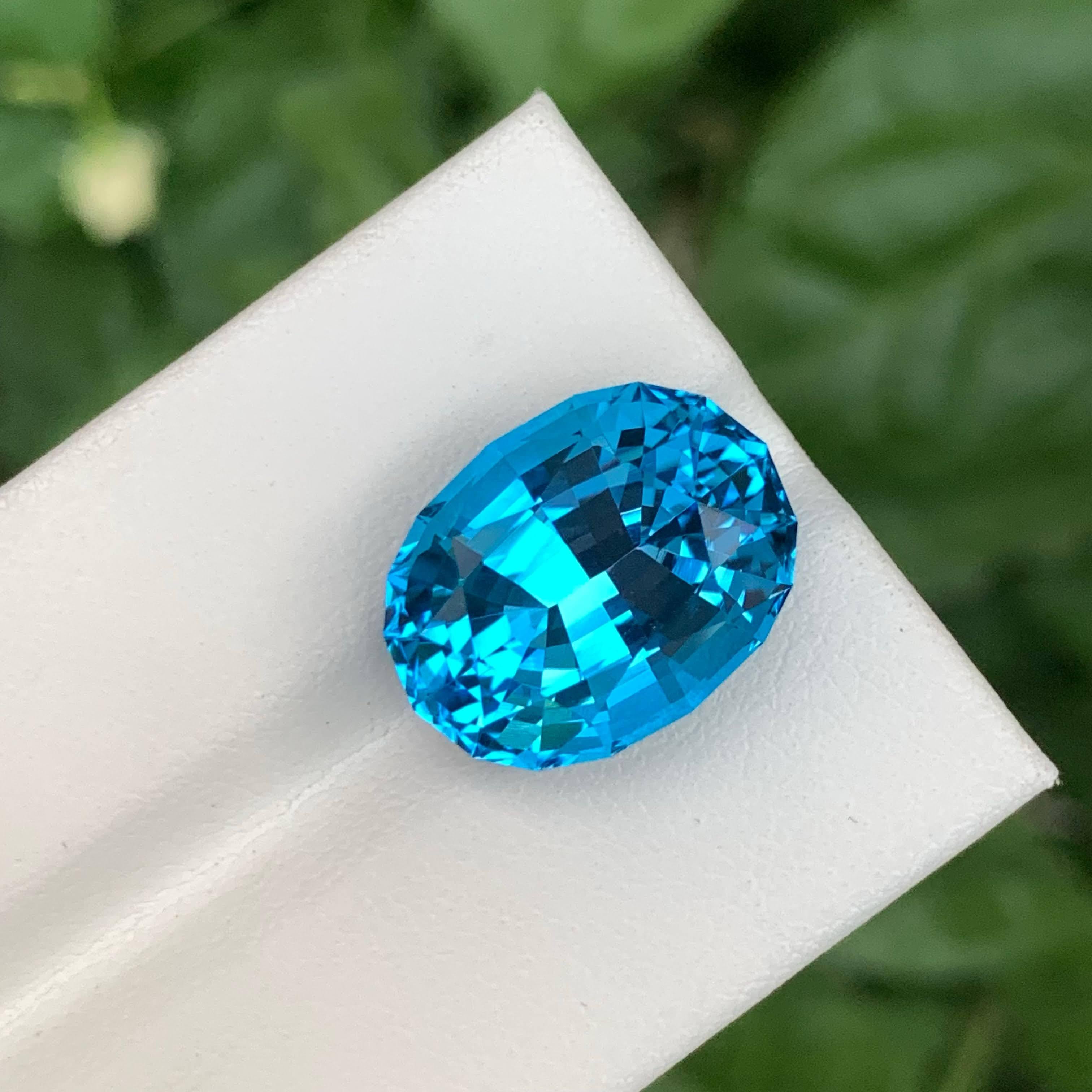 15,80 Karat Natürlicher loser elektrischer Blautopas im Ovalschliff Madagaskar's Edelstein im Angebot 3