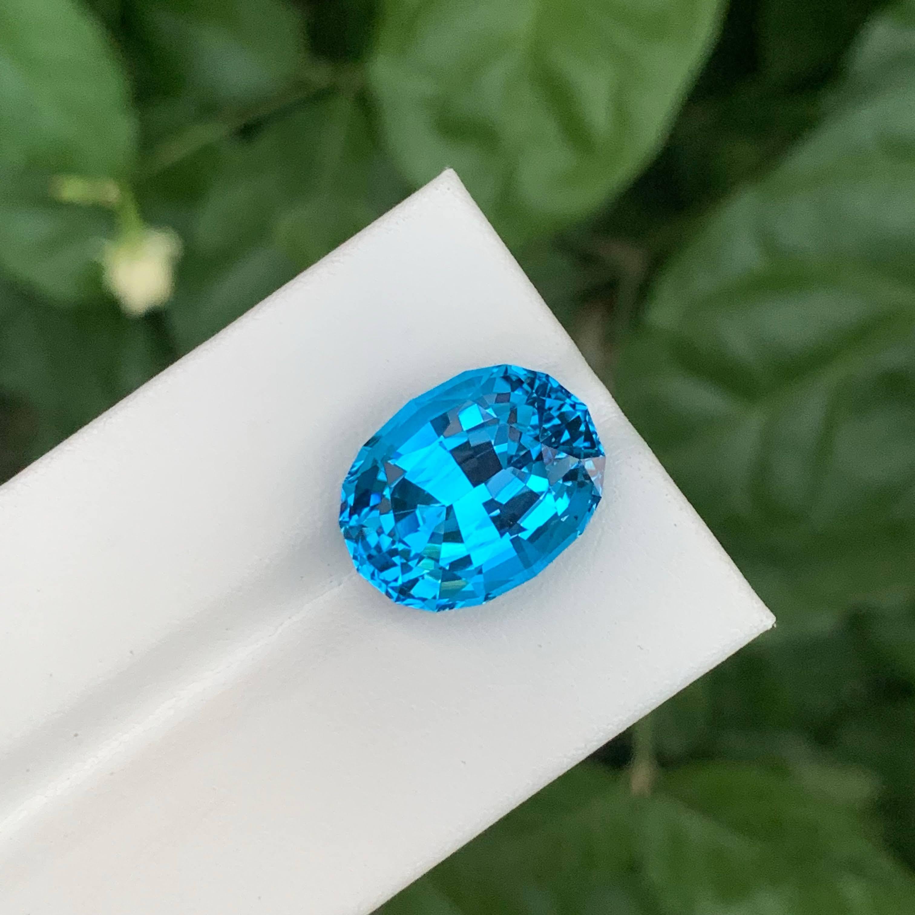 15,80 Karat Natürlicher loser elektrischer Blautopas im Ovalschliff Madagaskar's Edelstein im Angebot 4