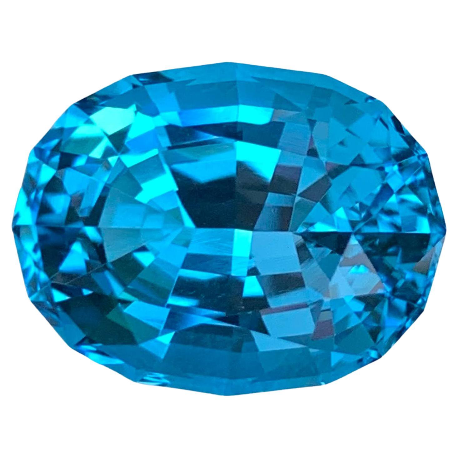 15,80 Karat Natürlicher loser elektrischer Blautopas im Ovalschliff Madagaskar's Edelstein