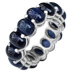 15.81 Carat Blue Natural Sapphire Eternity Band - 14 kt. White gold - Ring