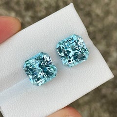 15.82 carats Blue Topaz Pair Custom Precision Natural African Gemstones