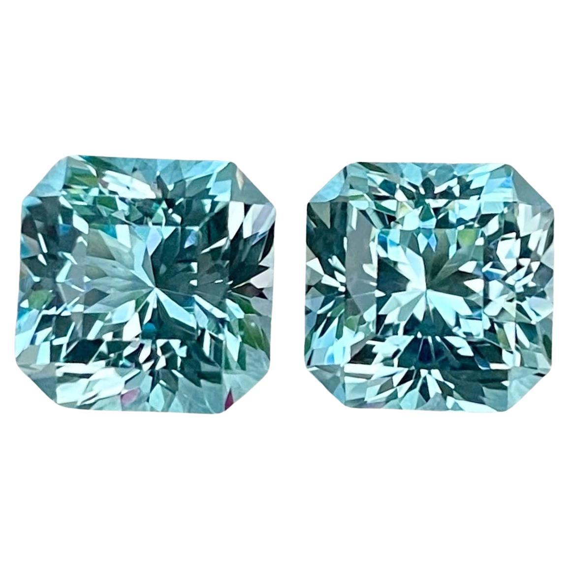 15.82 carats Blue Topaz Pair Custom Precision Natural African Gemstones