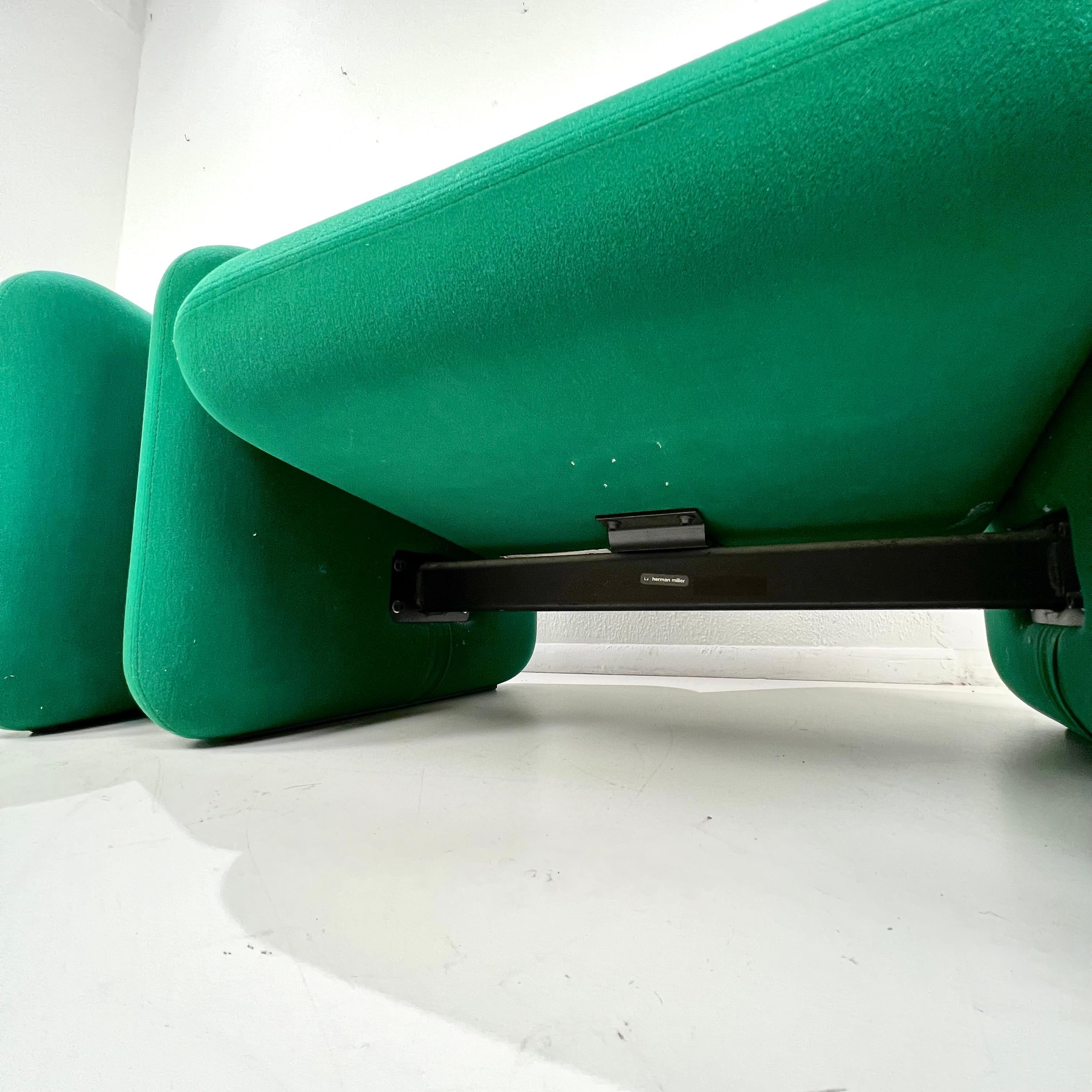 #1582 Pareja de sillas Chiclet vintage de Herman Miller por Ray Wilkes - Verde en venta 6