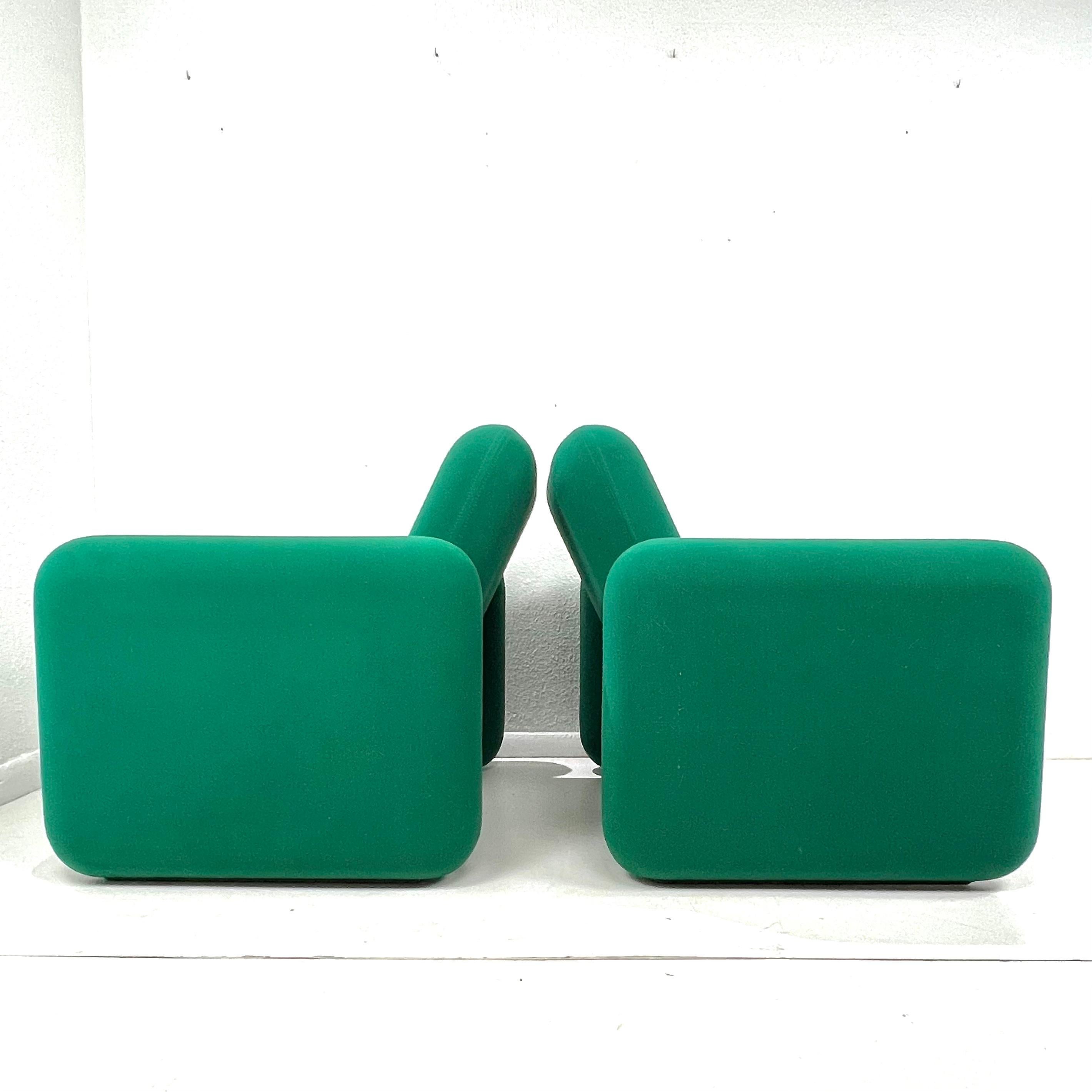 #1582 Pareja de sillas Chiclet vintage de Herman Miller por Ray Wilkes - Verde en venta 1