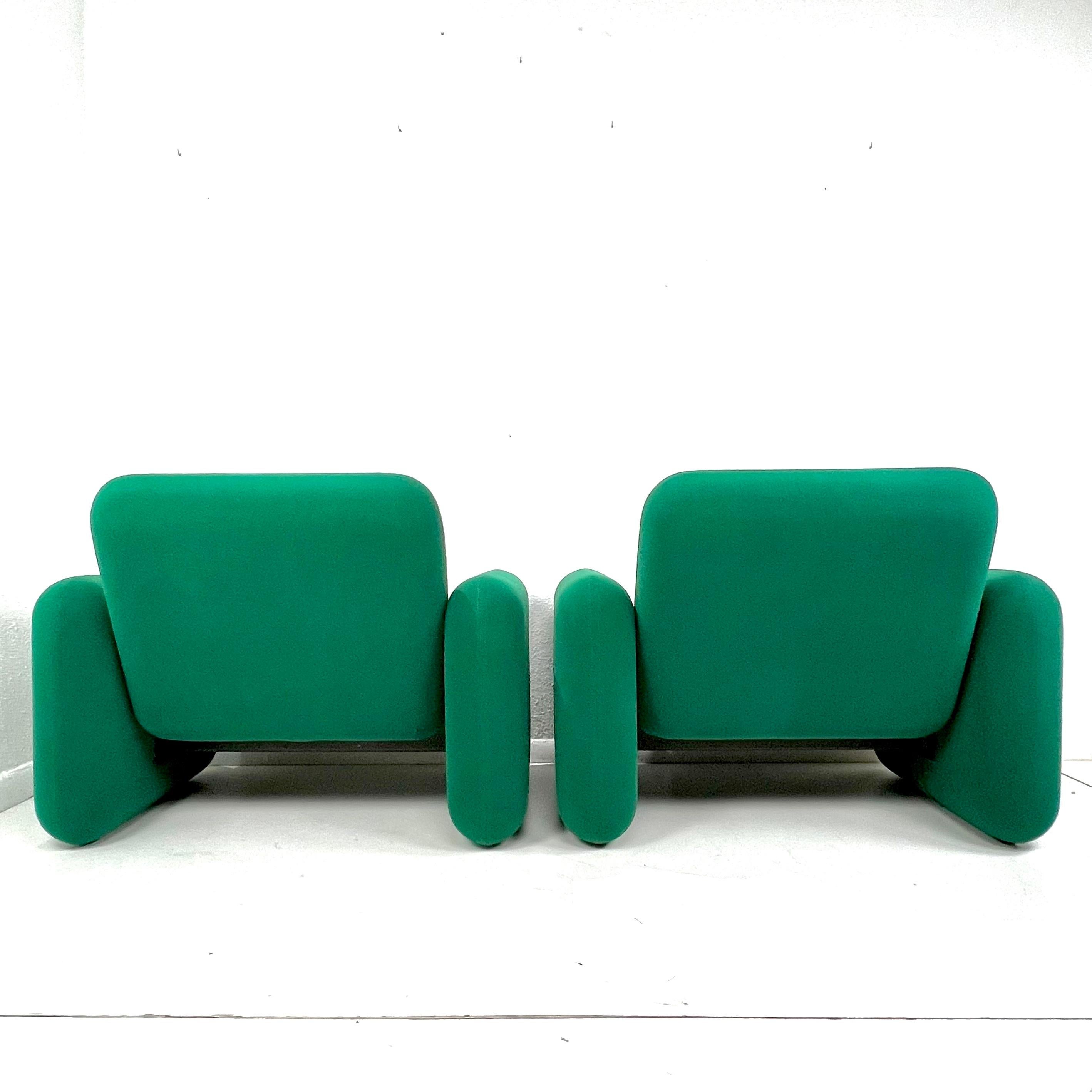 #1582 Pareja de sillas Chiclet vintage de Herman Miller por Ray Wilkes - Verde en venta 2