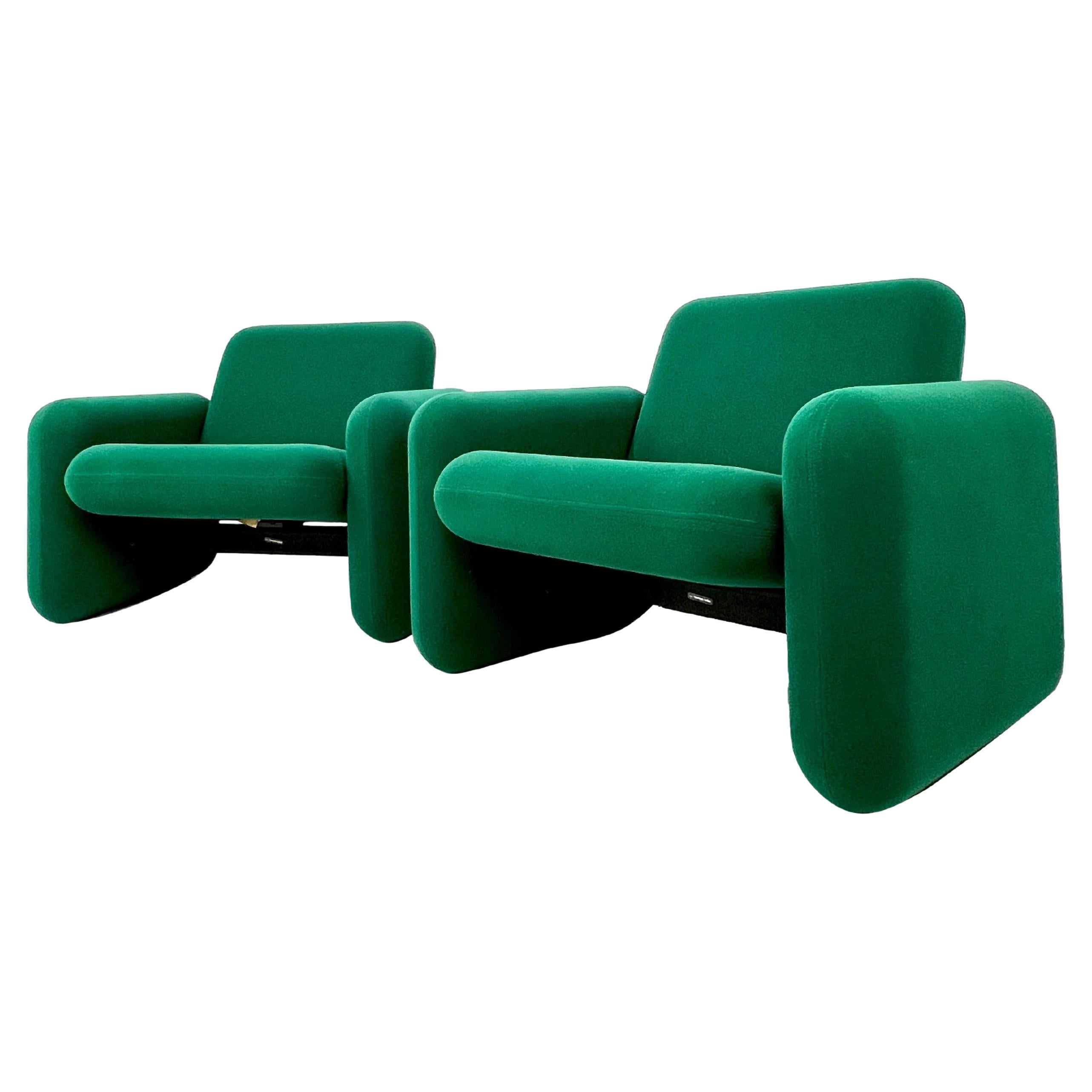 #1582 Paire de chaises Chiclet vintage Herman Miller par Ray Wilkes - Vertes