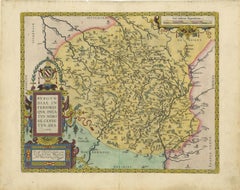 1584 Abraham Ortelius Map of Lower Burgundy, France