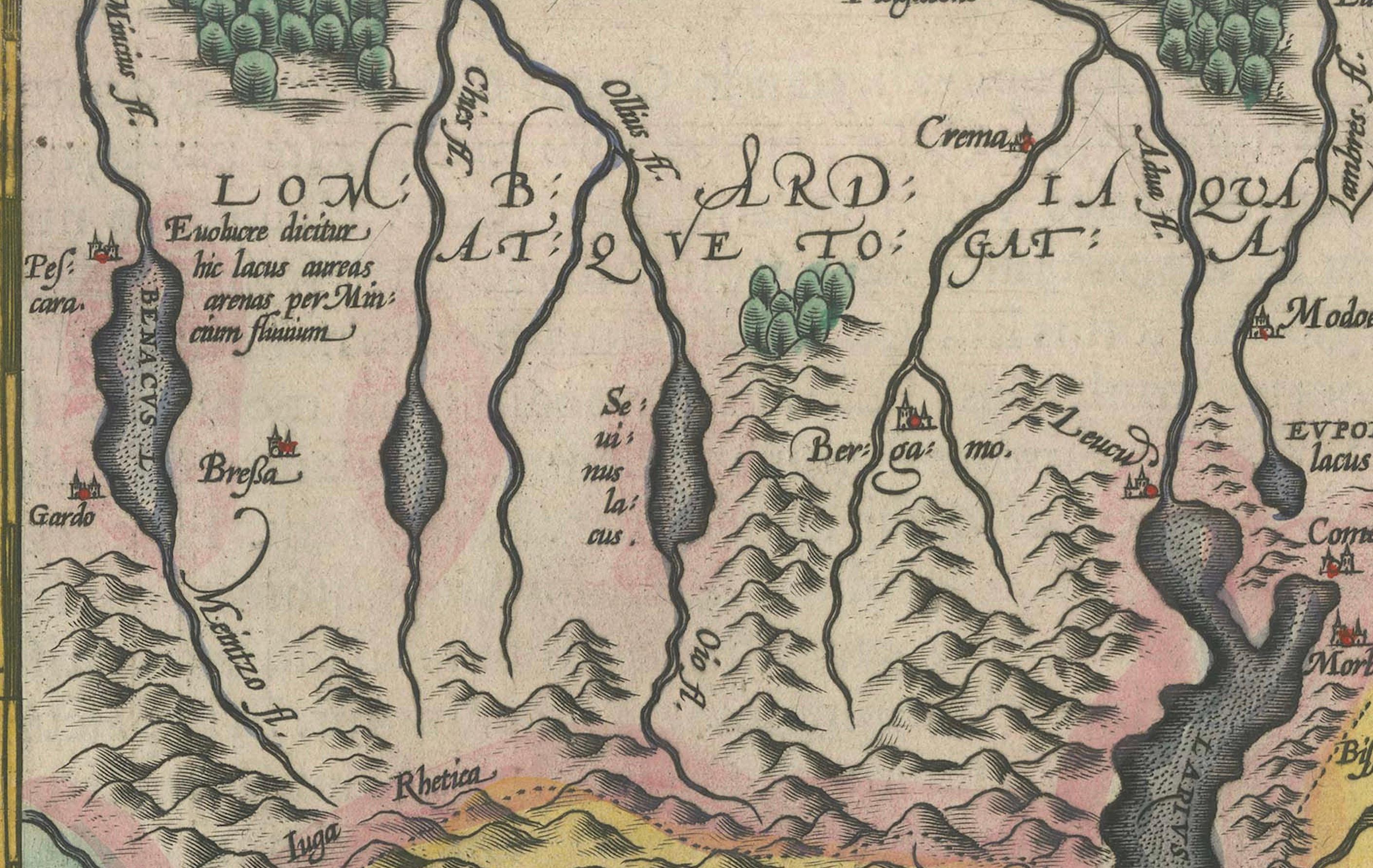 Gravé Carte de la Suisse d'Orlélius 1584 : une réédition cartographique en vente