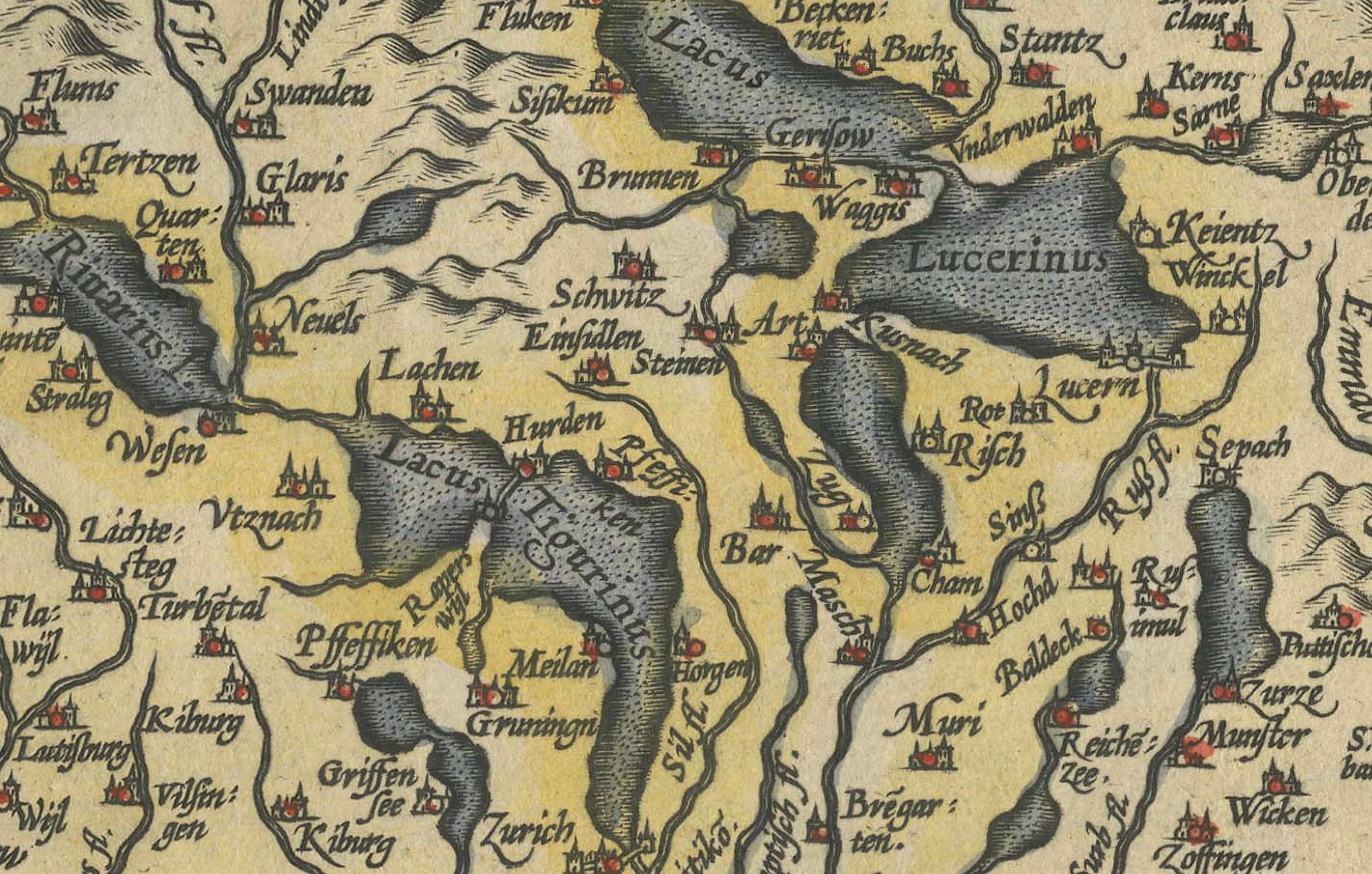 XVIIIe siècle et antérieur Carte de la Suisse d'Orlélius 1584 : une réédition cartographique en vente