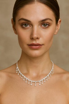 15.85 Carat Diamond Necklace in 18K White Gold
