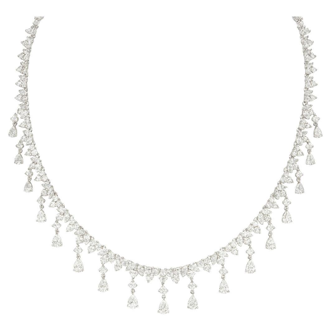 Collana di diamanti da 15,85 carati in oro bianco 18 carati in vendita