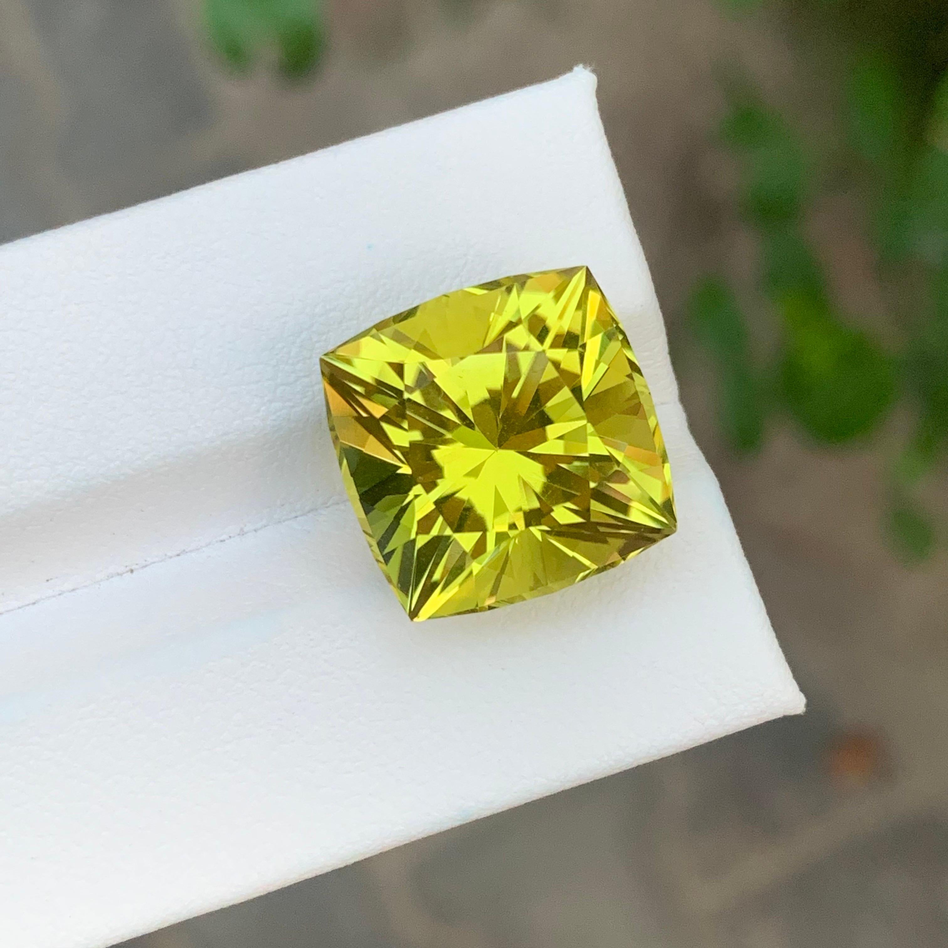Faceted Lemon Quartz

Weight: 15.85 Carat
Dimension: 15.2 x 15.2 x 11.9 Mm
Colour: Green Gold
Shape: Square 
Certificate : On Demand
Treatment: Non

Faceted Green Gold Lemon Quartz is a striking gemstone known for its vivid yellow-green brilliance