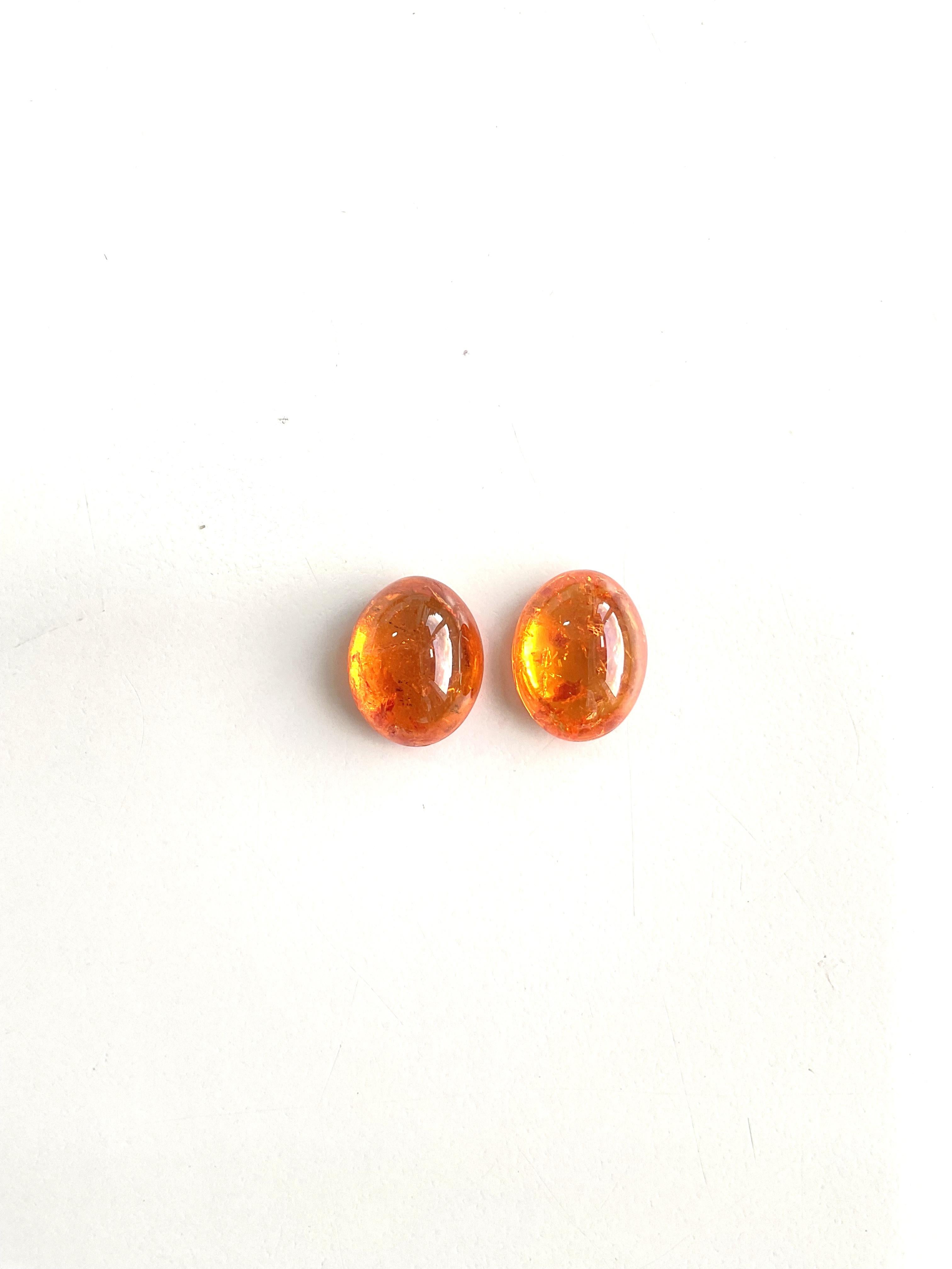 Art Déco 15,87 Carati di Granato Fanta Spessartite Cabochon ovale di qualità superiore Nature in vendita