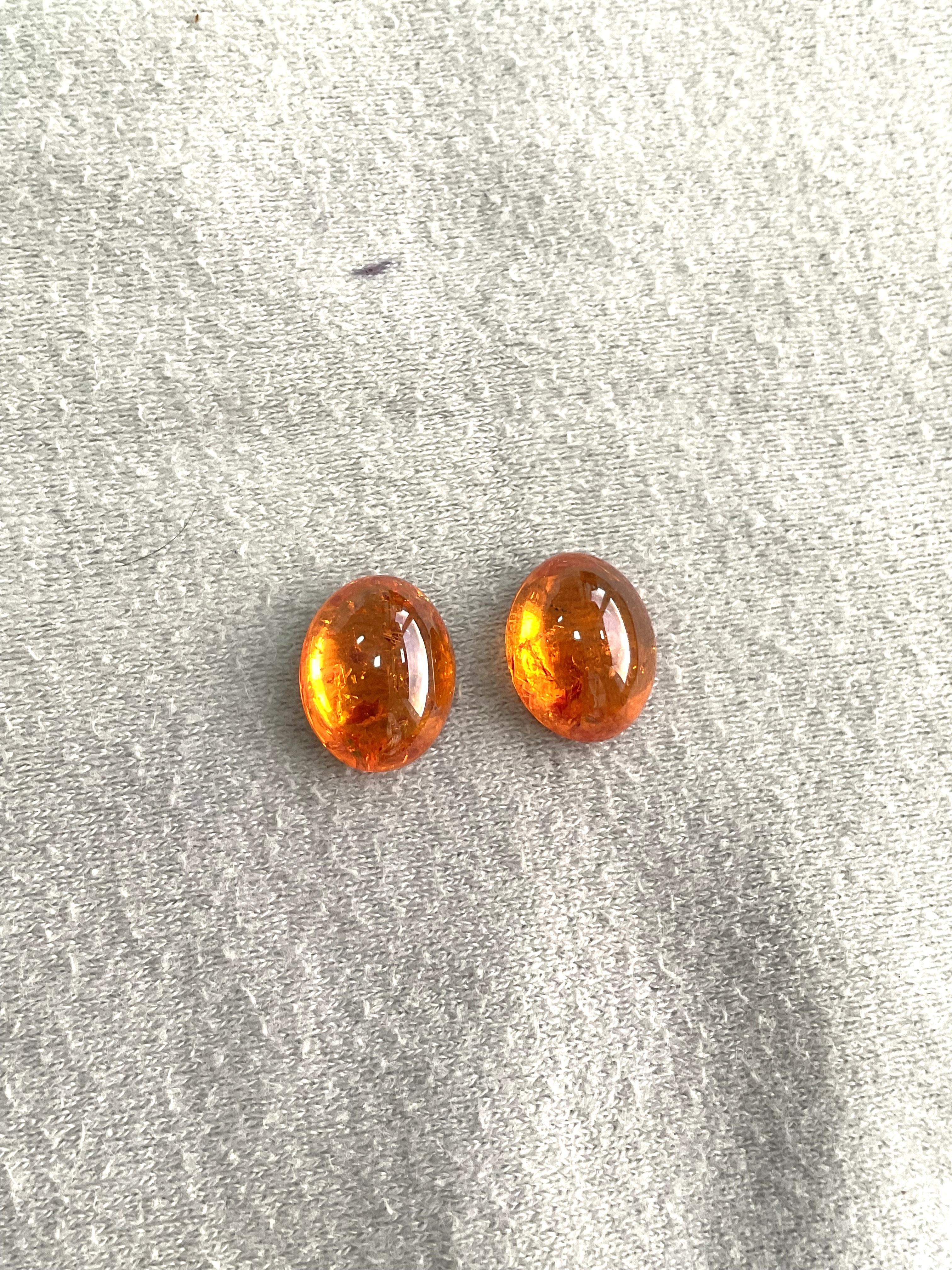 da uomo o donna 15,87 Carati di Granato Fanta Spessartite Cabochon ovale di qualità superiore Nature in vendita