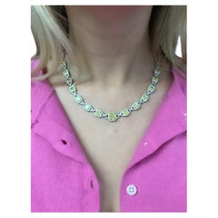 15.88 Carats Natural Yellow Diamond and Diamond Necklace