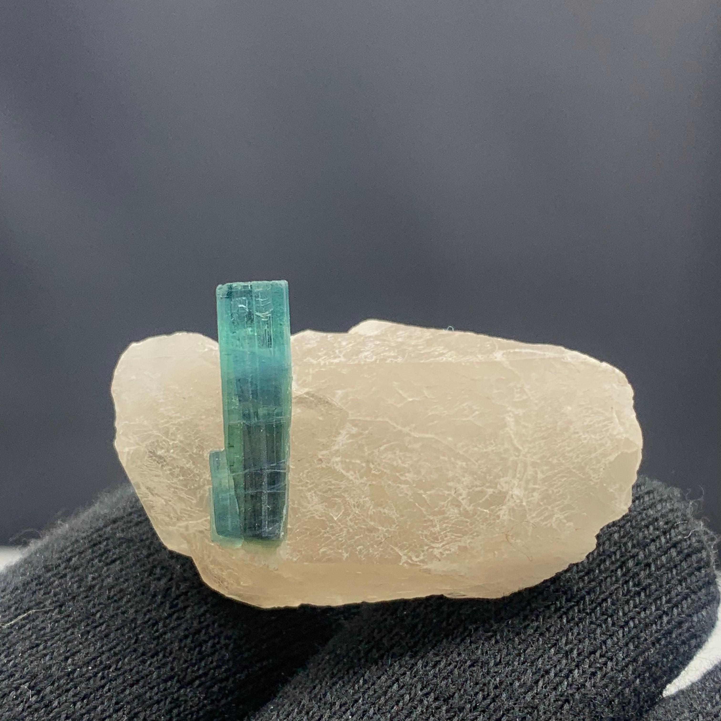 Cristal de roche Magnifique spécimen de tourmaline indicolite d'Afghanistan, 15,88 grammes  en vente