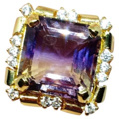 15.89cts. Ametrine Ring sterling silver on 18K Gold Plated.