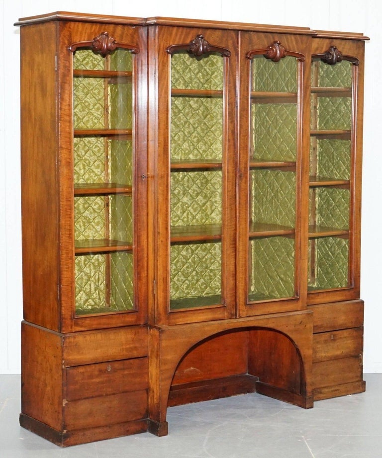 Tall Victorian 19th Century Mahogany Library Breakfront ...