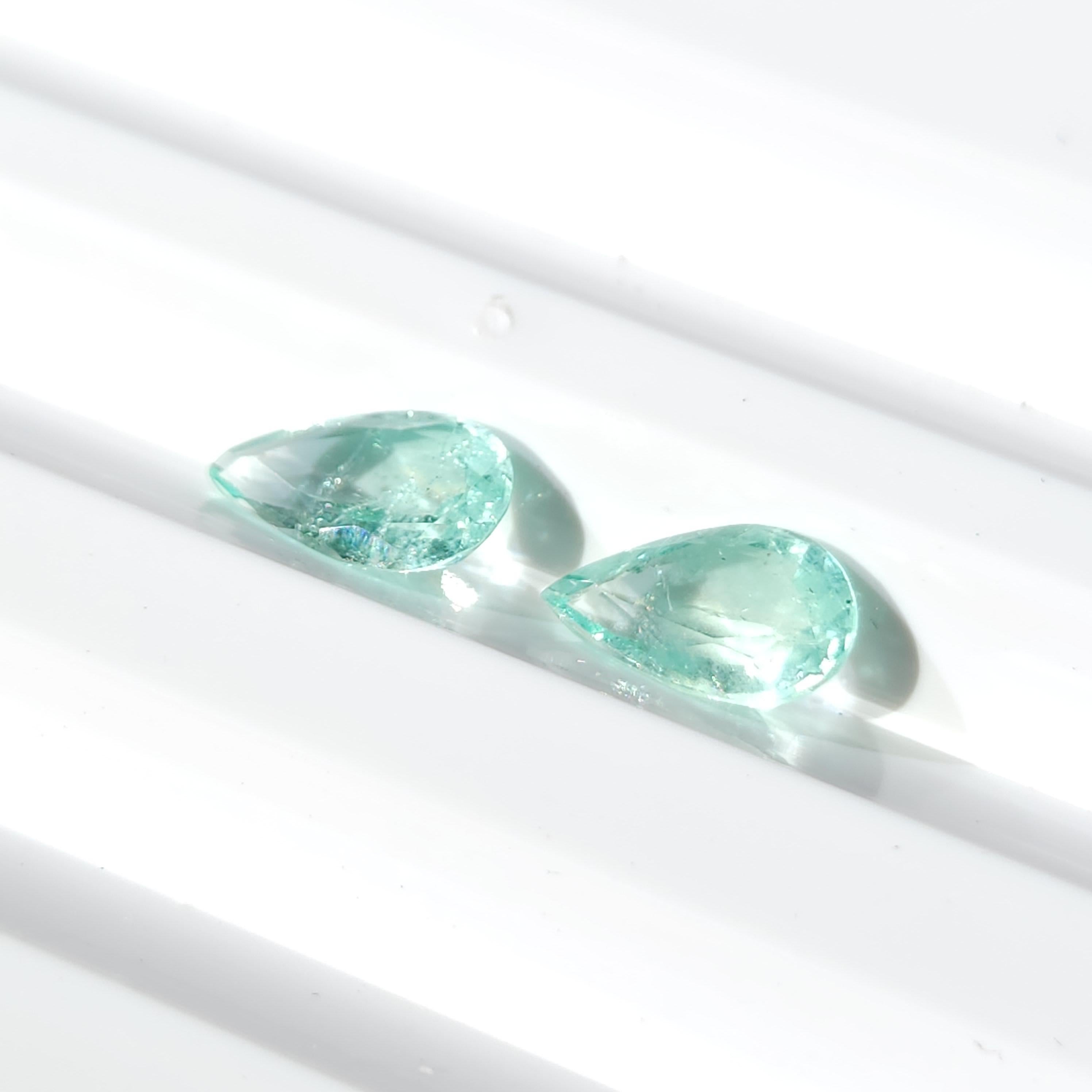 1.58Ct Natural Loose Emerald Pear Shape 2 Pcs For Sale 5