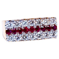 1.58ct natural rubies and diamonds ring Flat band