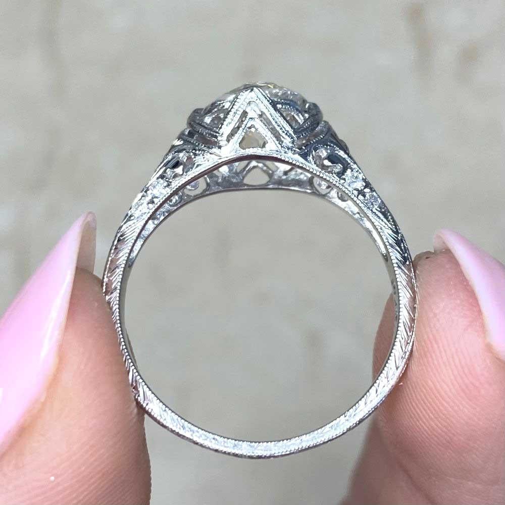 1.58ct Old European Cut Antique Diamond Engagement Ring, Platinum  For Sale 7