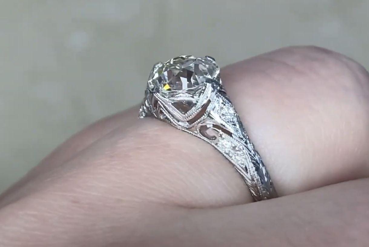 1.58ct Old European Cut Antique Diamond Engagement Ring, Platinum  For Sale 3