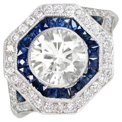 1.58ct Old European Cut Antique Diamond Engagement Ring, VS1 Clarity, Platinum