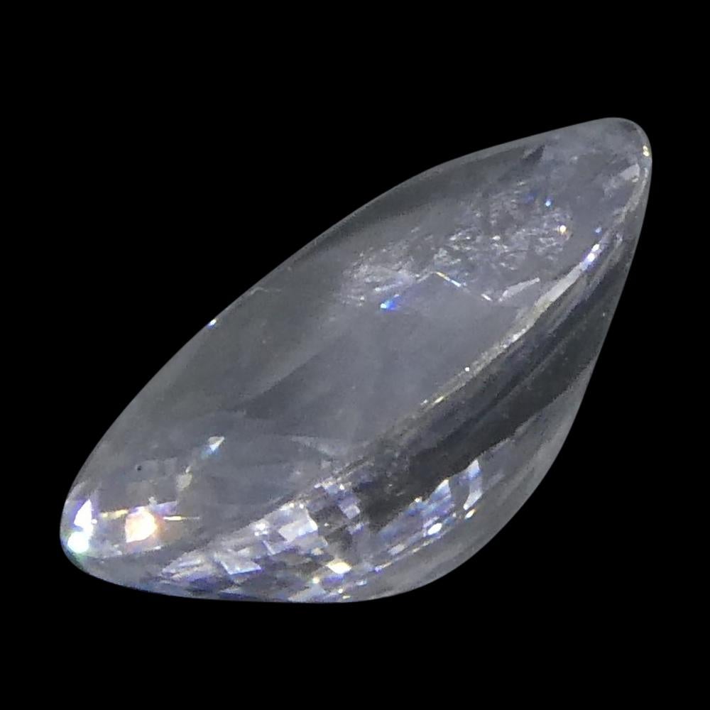 1.58 Carat Oval Icy Light Blue Sapphire GIA Certified Sri Lanka Unheated For Sale 7