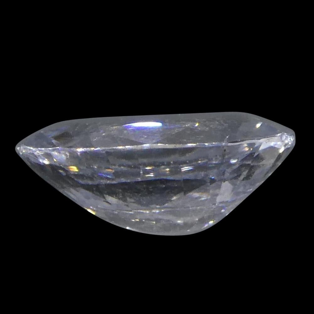 1.58 Carat Oval Icy Light Blue Sapphire GIA Certified Sri Lanka Unheated For Sale 8