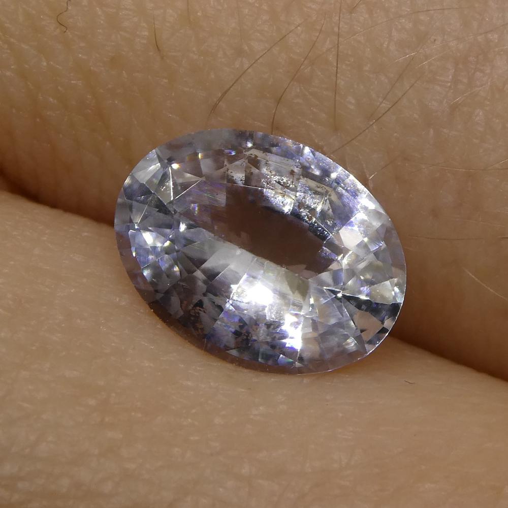 1.58 Carat Oval Icy Light Blue Sapphire GIA Certified Sri Lanka Unheated In New Condition For Sale In Toronto, Ontario