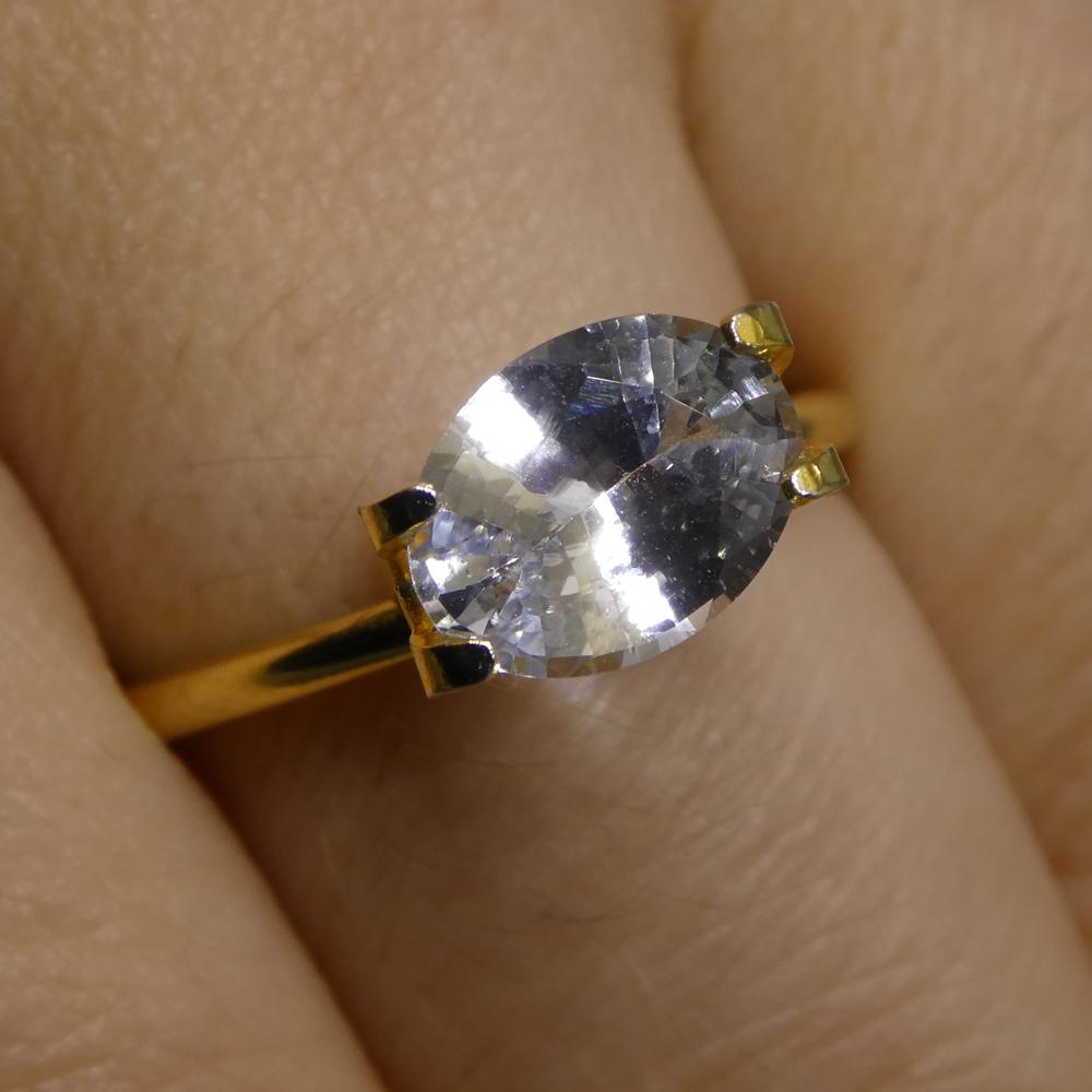 1,58 Karat Oval Icy Hellblauer Saphir GIA zertifiziert Sri Lanka unerhitzt (Ovalschliff)