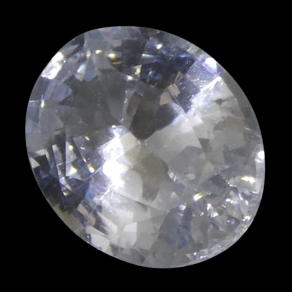 1.58 Carat Oval Icy Light Blue Sapphire GIA Certified Sri Lanka Unheated For Sale 5