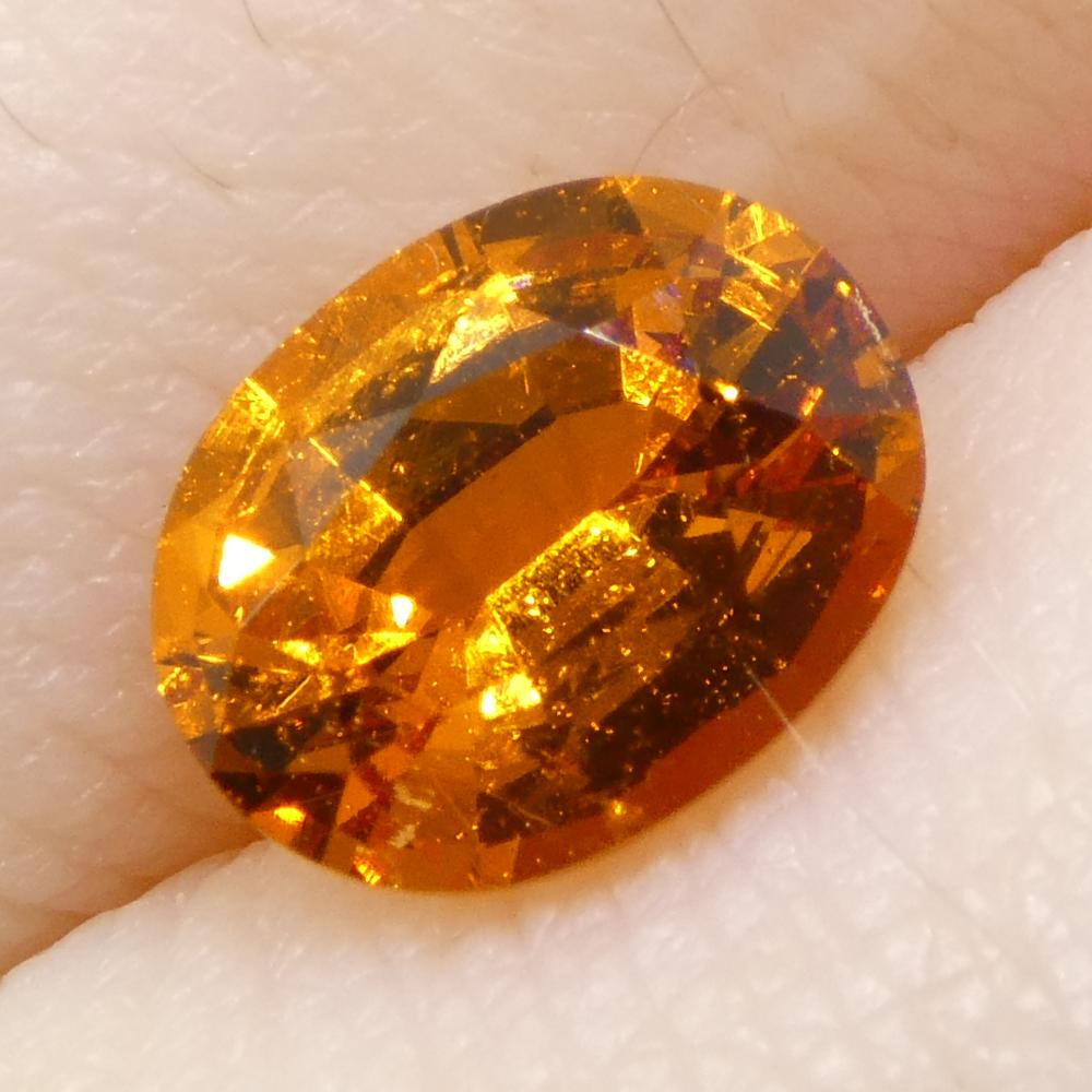 Granate Fanta Naranja Mandarina Oval de Namibia de 1.58ct en venta 8