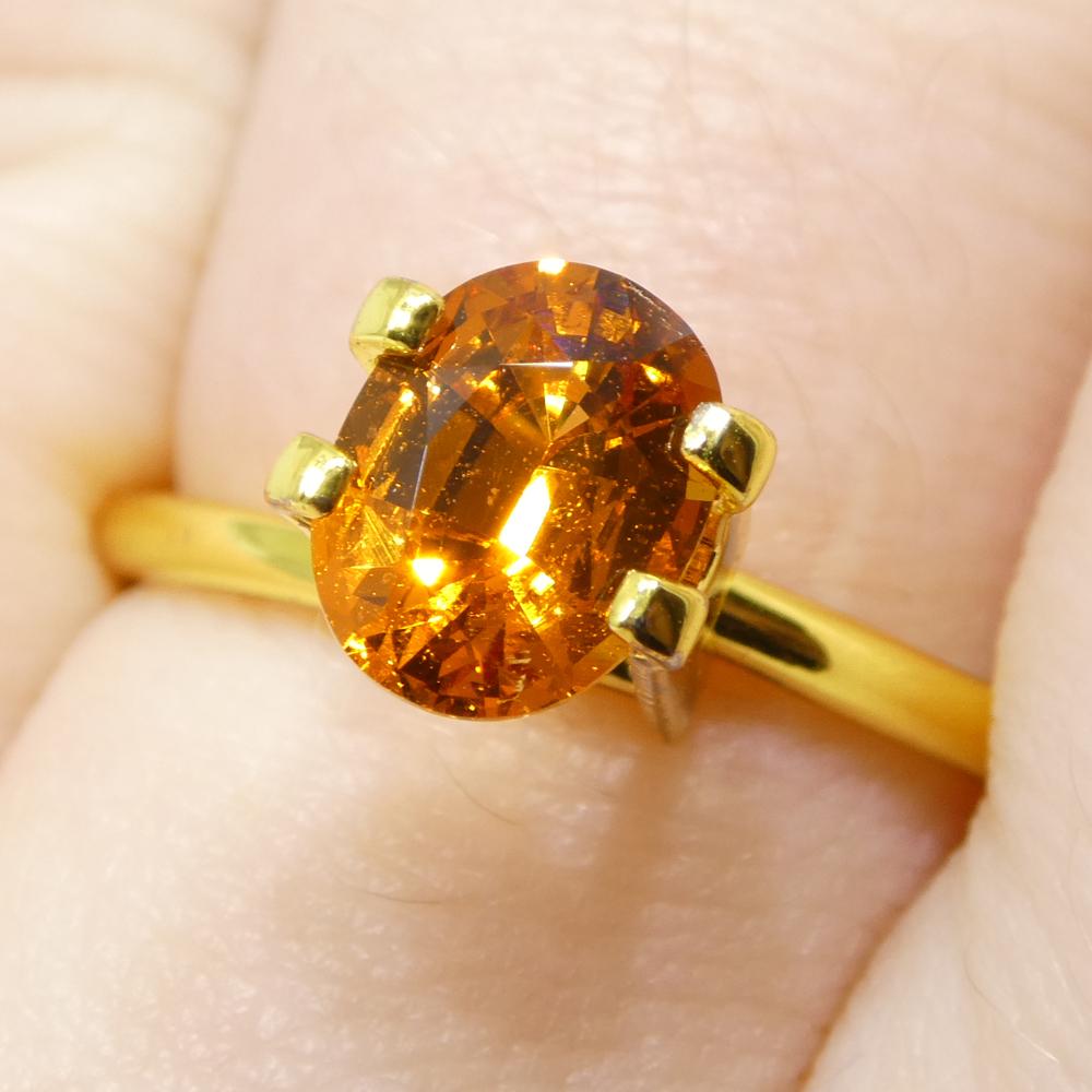 Granate Fanta Naranja Mandarina Oval de Namibia de 1.58ct Corte brillante en venta