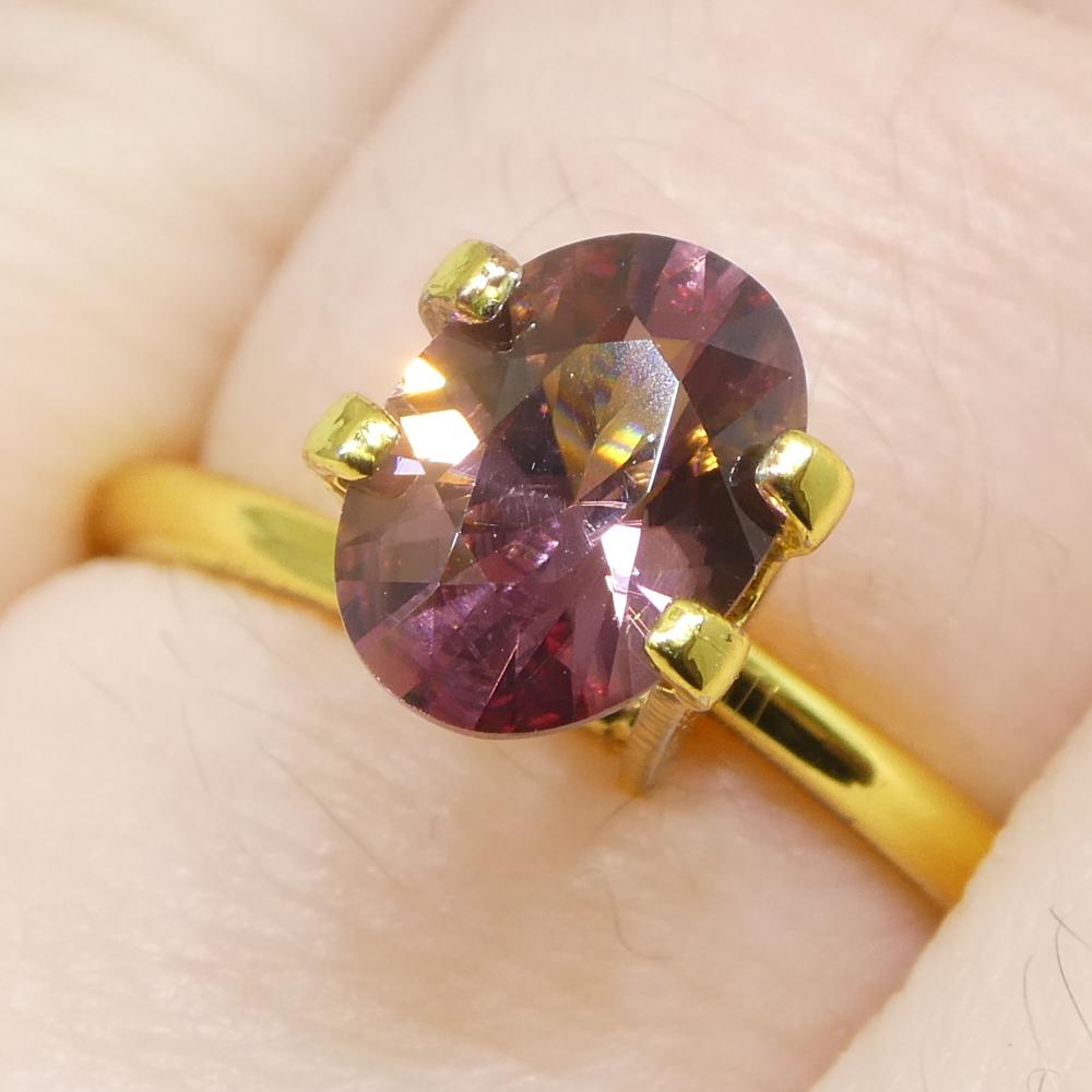 Taille brillant 1.58ct Natural Earth Mined Oval Master Brilliant Cut Pink Zircon from Sri Lanka (en anglais) en vente