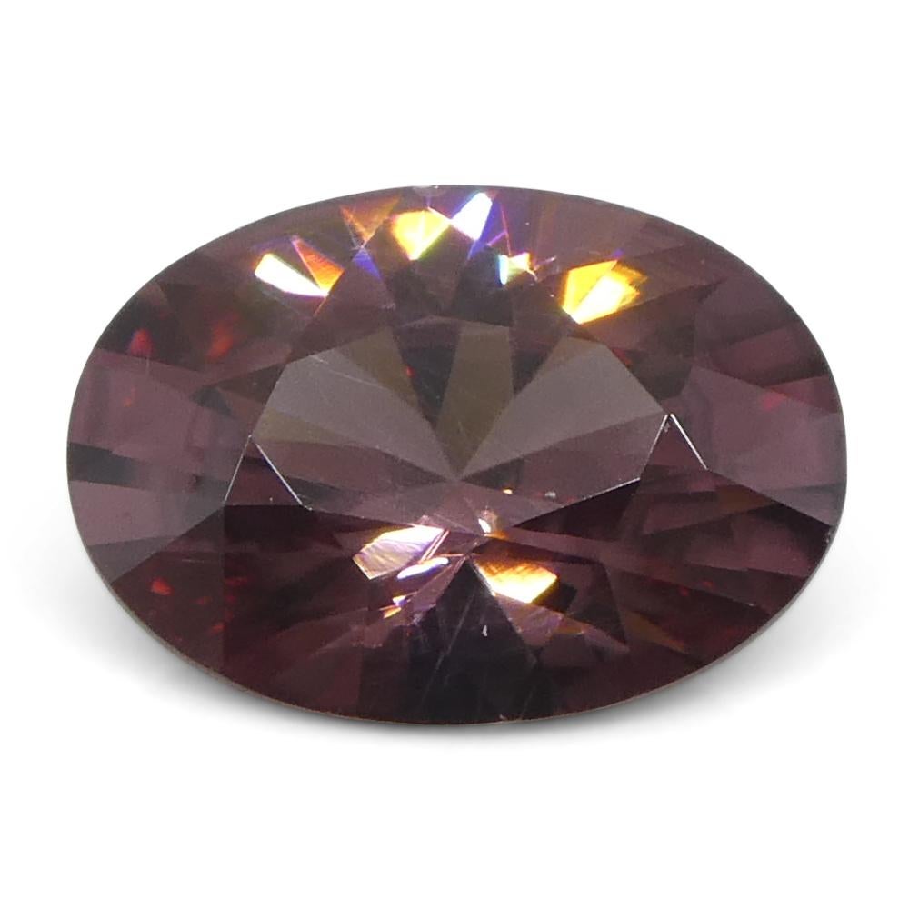 1.58ct Natural Earth Mined Oval Master Brilliant Cut Pink Zircon from Sri Lanka (en anglais) Unisexe en vente