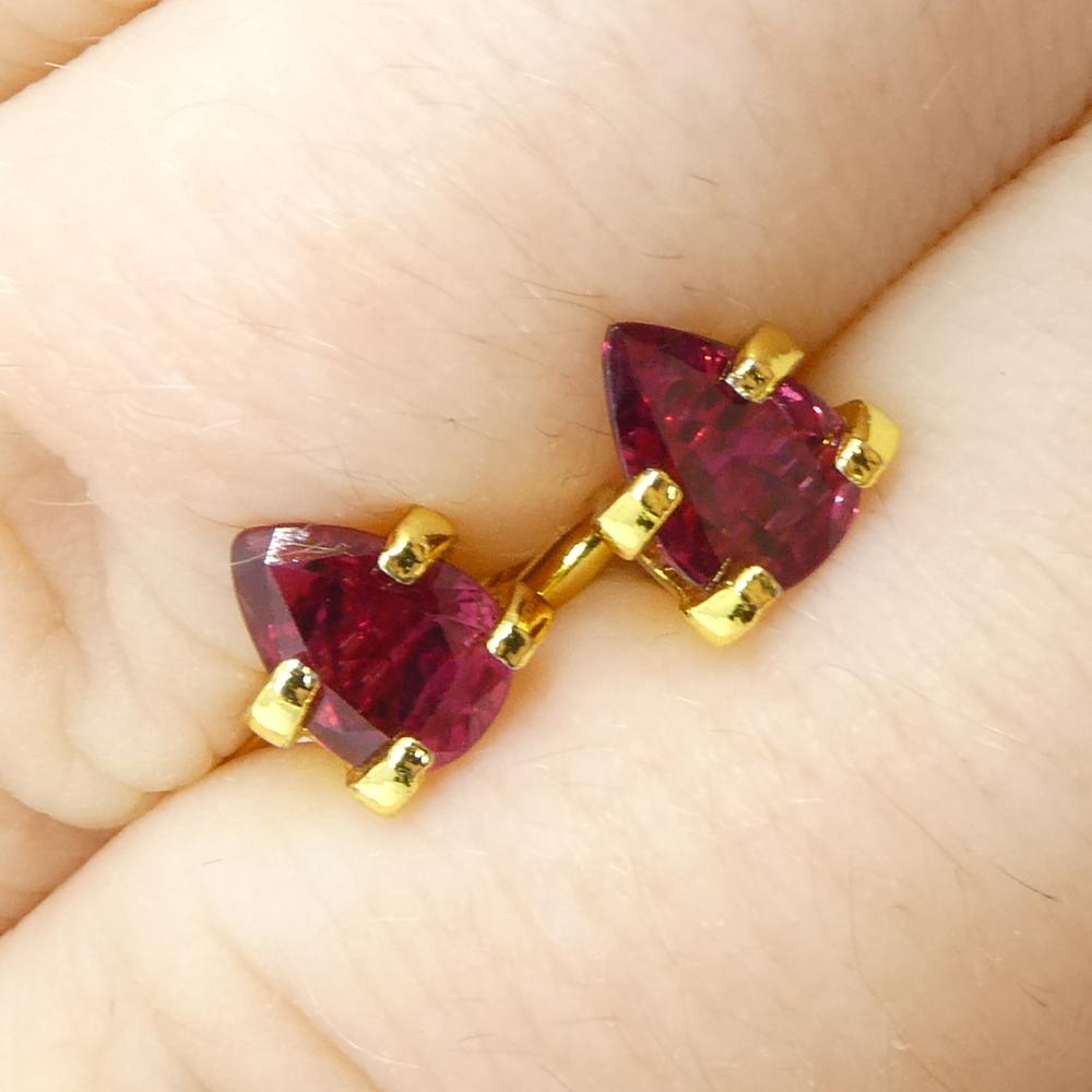 1.58ct Pear Red Ruby from Thailand Pair For Sale 5