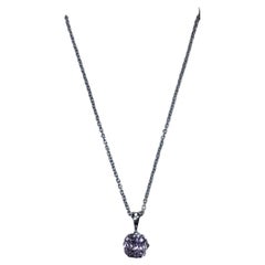 1.58ct Pink sapphire pendant 18k white gold.