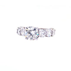 1.58ct Round Diamond with 8 Side Diamonds Engagement Ring 4.1ct Eternity Band