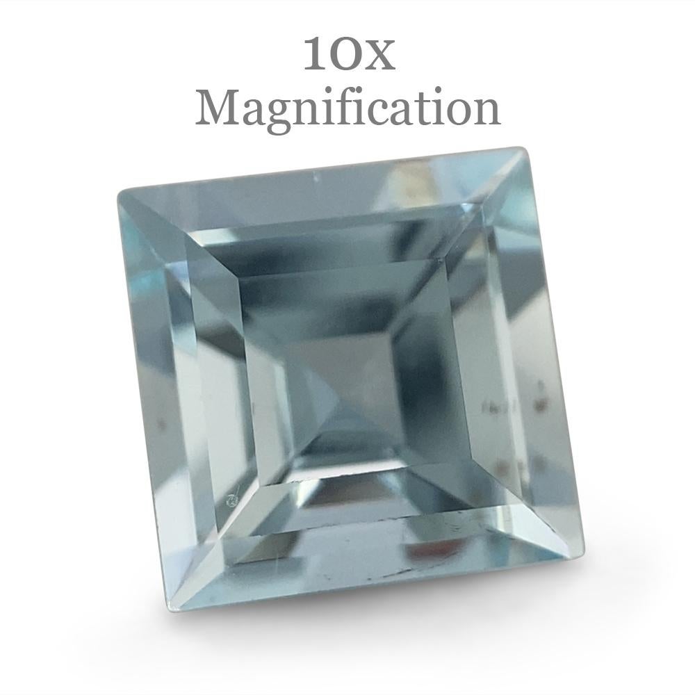 Women's or Men's 1.58ct Square Aquamarine For Sale