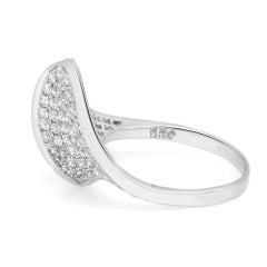 1.58cttw Pave Set Round Cut Diamond Ladies Cocktail Ring 14k White Gold