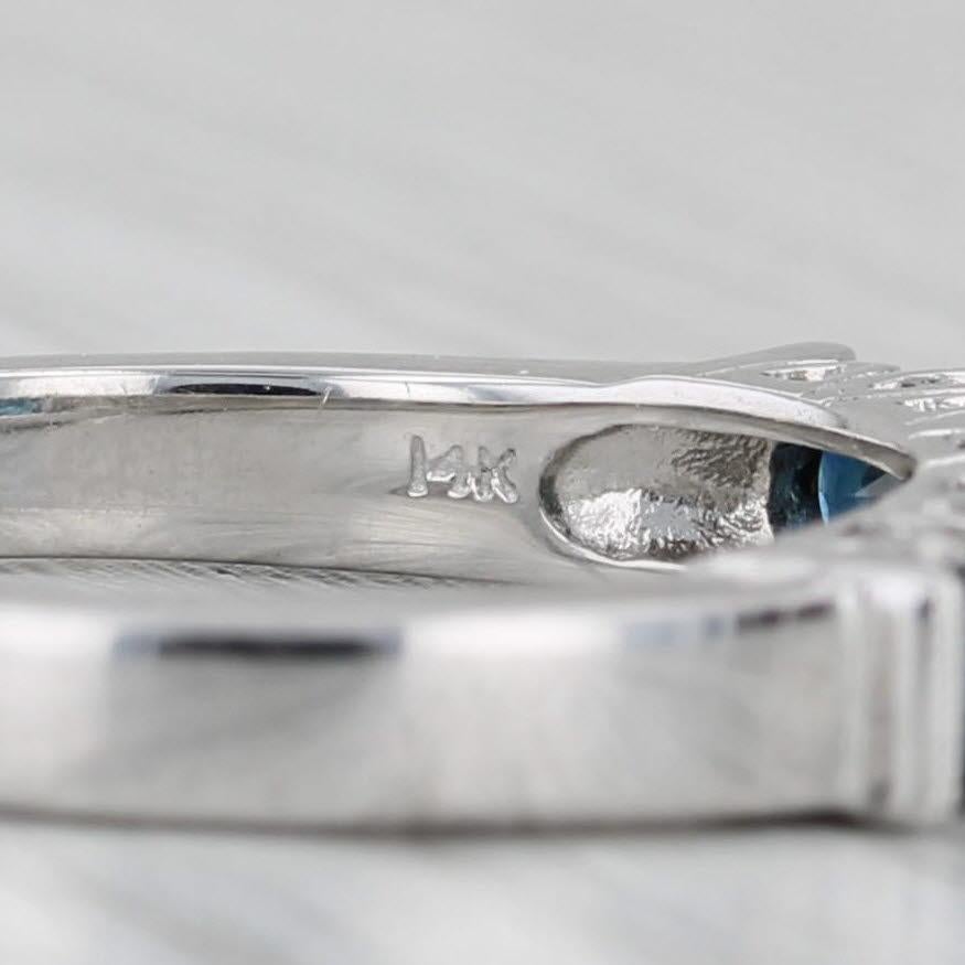 1,58ctw Blauer Saphir Diamant Ring 14k Weißgold Sz 7 Hochzeit Jahrestag Band im Angebot 2
