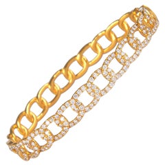 1.59 Carat Diamond Bengal 18 Karat Yellow Gold Open Clasp