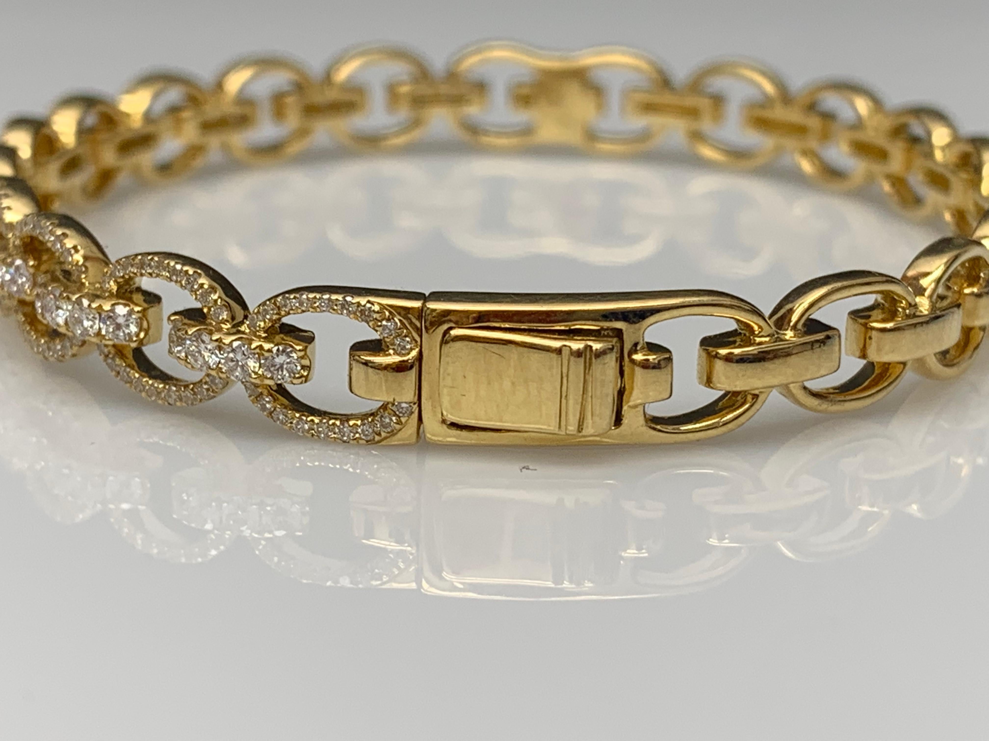 1.59 Carat Diamond Fashion Bangle in 18K Yellow Gold In New Condition For Sale In NEW YORK, NY