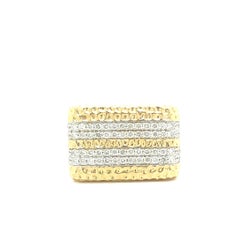 1.59 Carat Diamond Hammered Ring